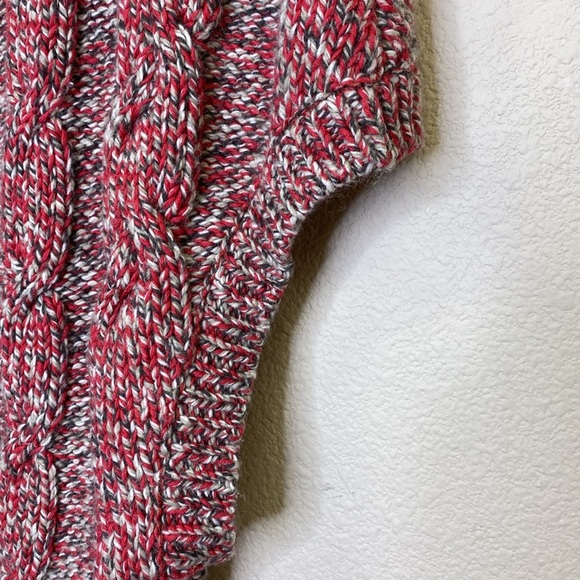 American Eagle Cardigan Sweater Cable Knit Button-Down Wool Blend Red Size L/XL - Picture 4 of 10